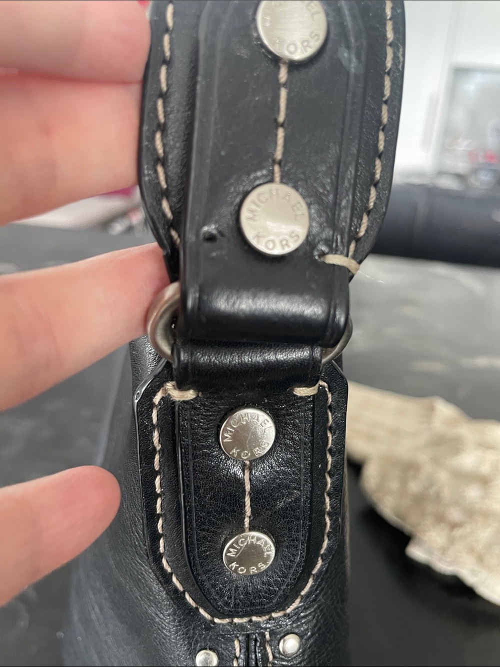 Michael Kors Black Leather Boho Style Tote - Picture 6 of 7